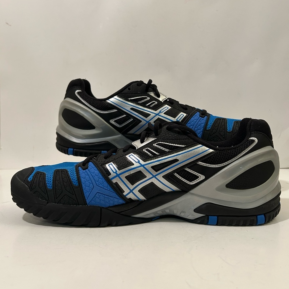 Asics Gel Resolution So Lyte Black/Blue/Gray Running Shoes NWOT Men’s Size 14